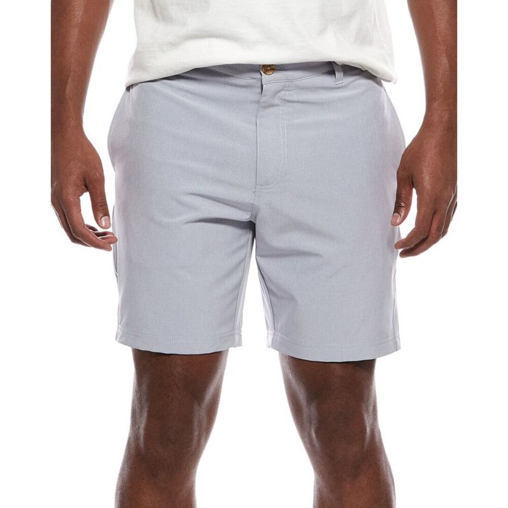 Tailorbyrd Mens  Grid Performance Short, Grey